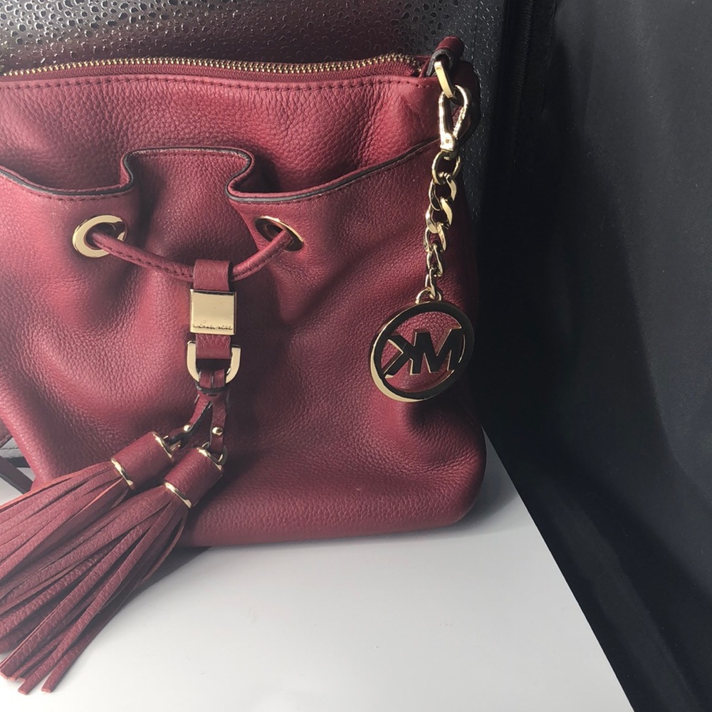 Michael Kors Red Leather Tote Bag